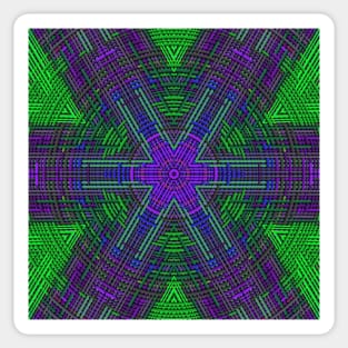 Weave Mandala Green Purple and Blue Sticker